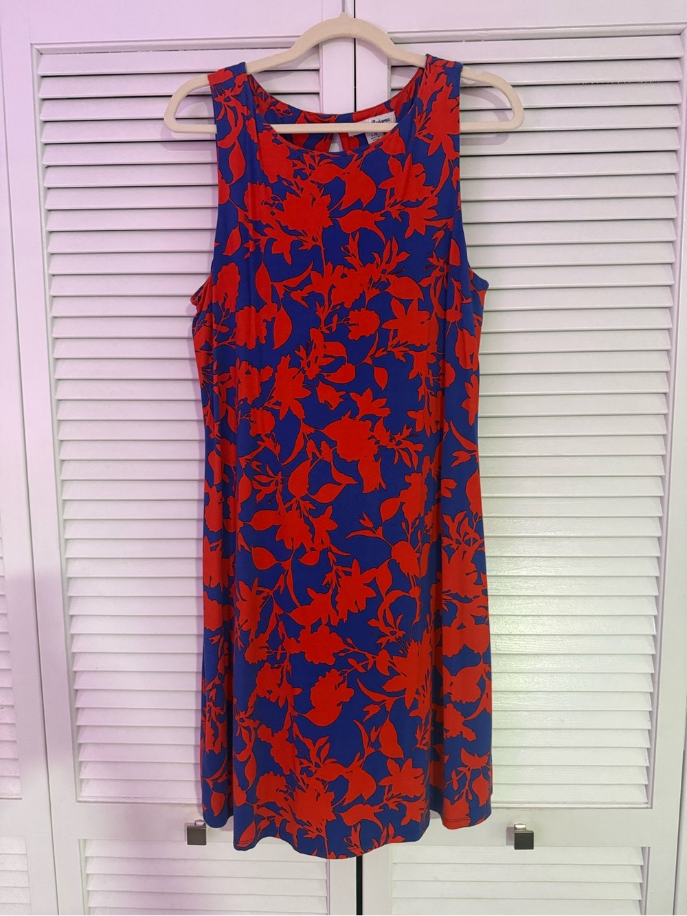 Tommy Bahama Blue Dress with Bold Red Floral Print